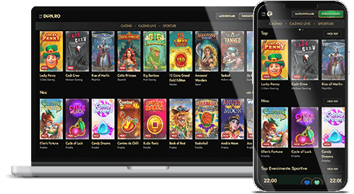 Site-ul cazinoului Don.ro pe desktop și mobil