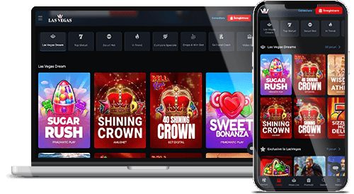 Site-ul cazinoului Las Vegas pe desktop și mobil