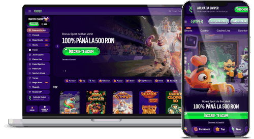 Site-ul cazinoului Swiper pe desktop și mobil