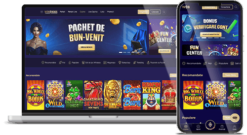 Site-ul cazinoului WinBoss pe desktop și mobil