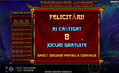 8 Rotiri gratuite la jocul bonus