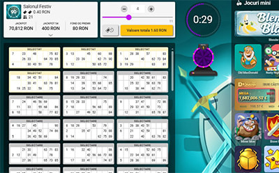 Sala de bingo online Salonul Festiv 90 de bile