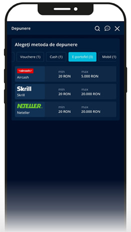 Depunerea de 75 de lei prin Aircash la Mr Bit Casino.