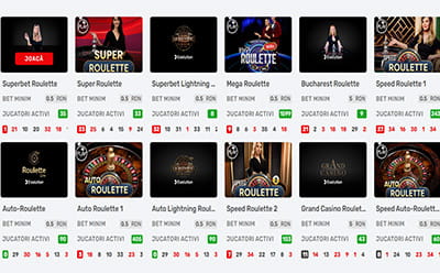 Selecție Superbet Casino Ruletă live
