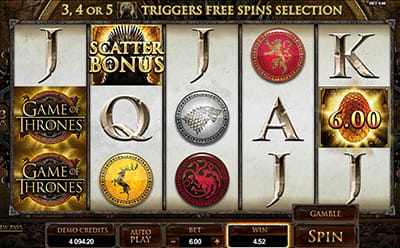 Simbol Scatter – Game of Thrones slot