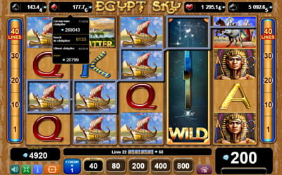 Simbol Wild – pictogramă cu Egypt sky