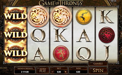 Simbol Wild – logo Game of Thrones