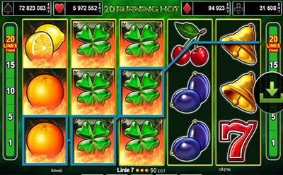 Câștig la 20 Burning Hot slot