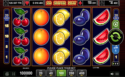 20 Super Hot slot pe mobil