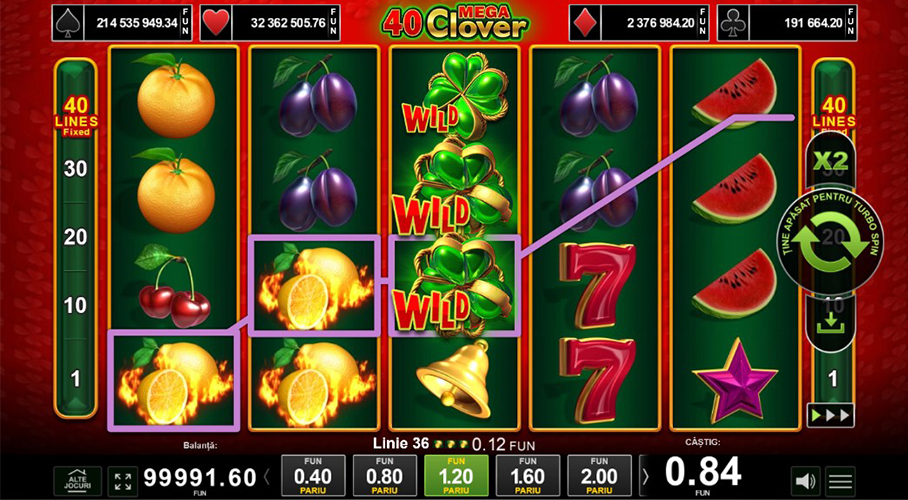 Demo 40 Mega Clover de la Amusnet