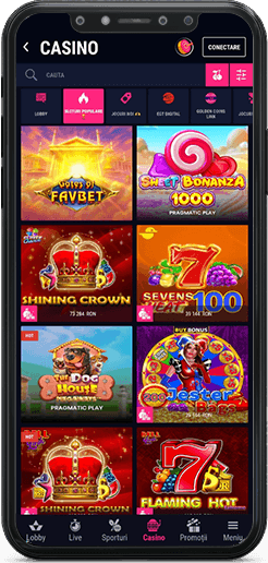 Categoria sloturi populare în aplicație Favbet Casino