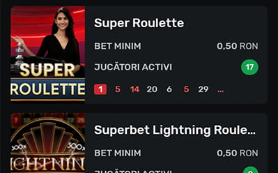 Ruletă la Superbet Casino Mobil