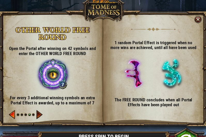 Runda Other World Free Round la slotul Tome of Madness
