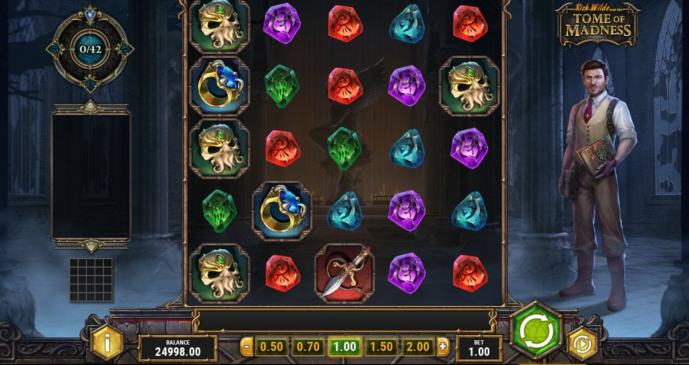 Slotul Tome of Madness de la Play’n GO cu grila de 5 role și 5 rânduri