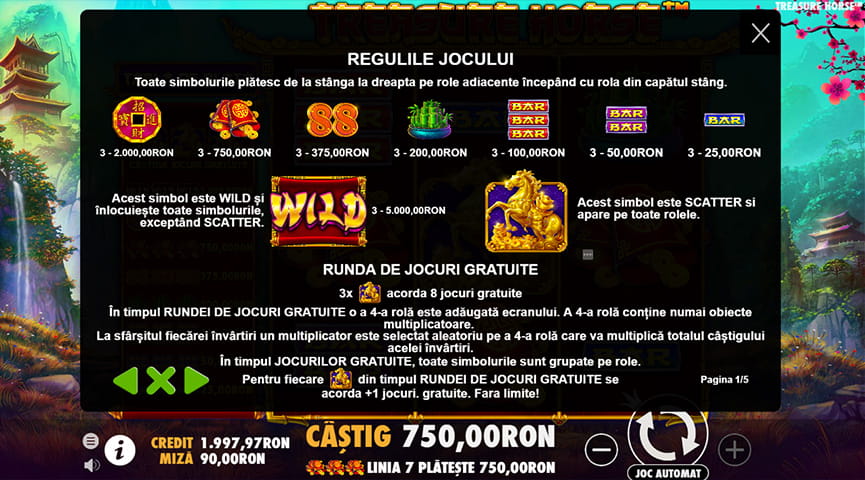 Tabel de plată Treasure Horse