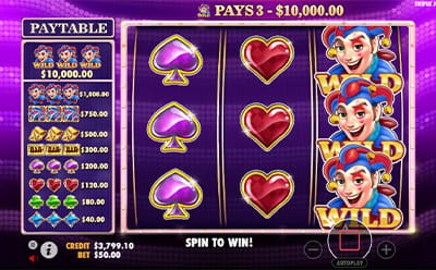 Wild stivuit la Triple Jokers slot