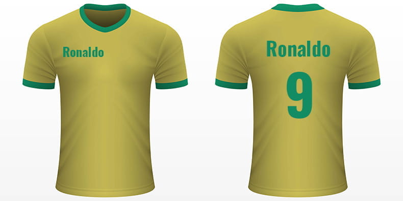 Football Jersey with Ronaldo's Name and Number on It