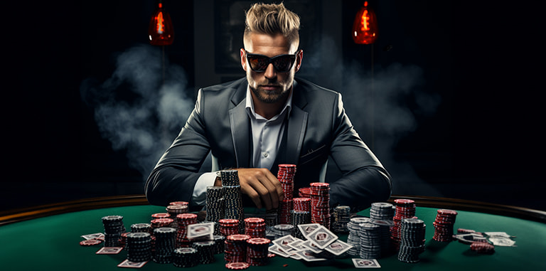 Jucător, jetoane și bani la masa de poker