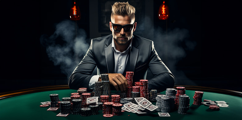 Jucător, jetoane și bani la masa de poker
