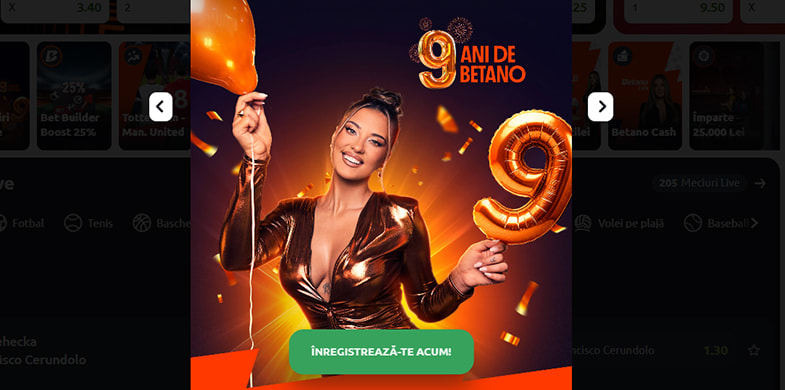 Cântăreața Antonia într-o campanie publicitară făcută cu ocazia a 9 ani de Betano