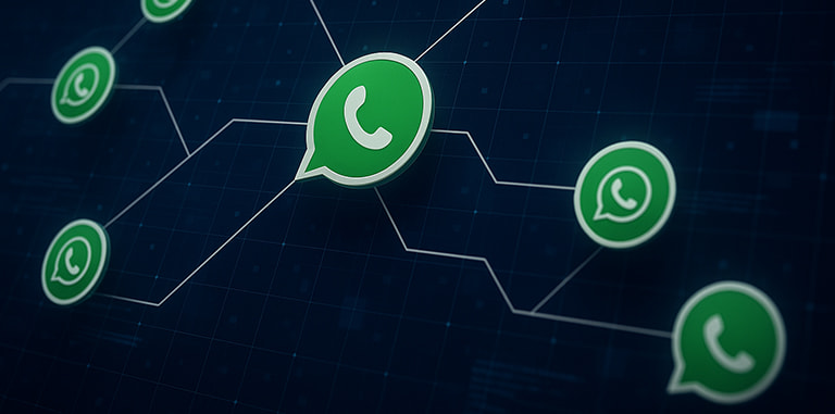 Un circuit format din logo-urile aplicației WhatsApp