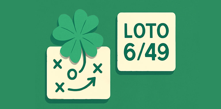 Un trifoi cu patru foi și text pentru Loto 6/49